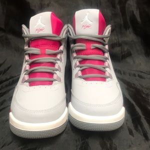 Pink and Grey Youth Jordan Flights